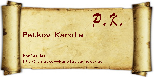 Petkov Karola névjegykártya